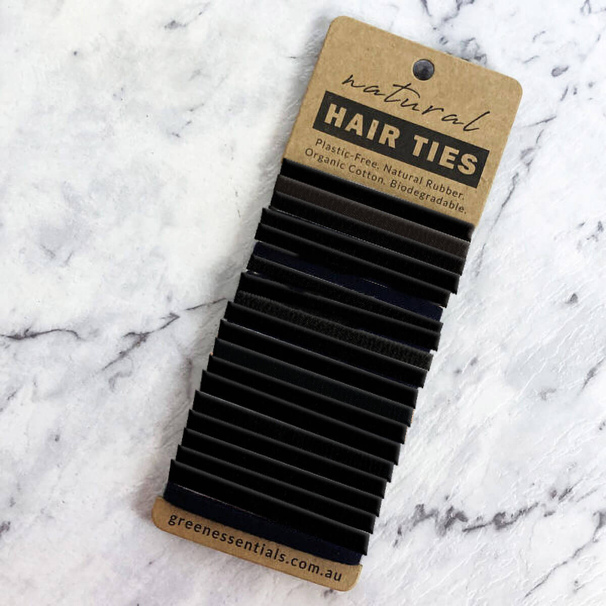 Natural Hair Ties - Green Essentials in Black, Black & White - Picture 4 of 5