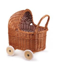 Wicker Pram - Extra Large with Rubber Wheels - Egmont