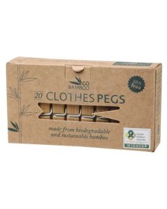 Bamboo Biodegradable Clothes Pegs - 20 pack - Go Bamboo
